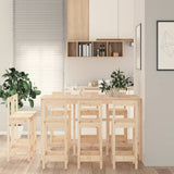 9 Piece Bar Set Solid Wood Pine - Rear View