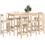 9 Piece Bar Set Solid Wood Pine