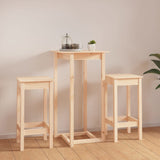 3 Piece Bar Set Solid Wood Pine - Side View
