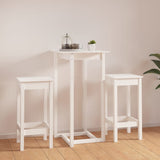 3 Piece Bar Set White Solid Wood Pine - Side View