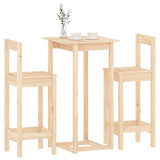 3 Piece Bar Set Solid Wood Pine - Top-Down View