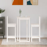 3 Piece Bar Set White Solid Wood Pine - Side View