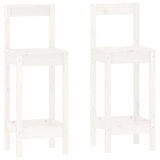 3 Piece Bar Set White Solid Wood Pine