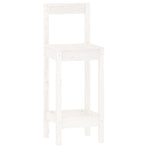 3 Piece Bar Set White Solid Wood Pine
