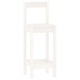 3 Piece Bar Set White Solid Wood Pine - Rear View