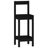 3 Piece Bar Set Black Solid Wood Pine - Rear View