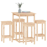 5 Piece Bar Set Solid Wood Pine - Top-Down View