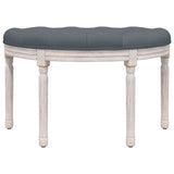 Bench Dark Grey 81.5x41x49 cm Velvet - Side View