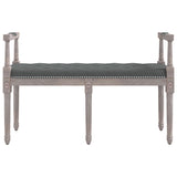 Bench Dark Grey 110x40x70 cm Fabric - Side View