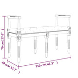 Bench Dark Grey 110x40x70 cm Velvet