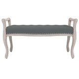Bench Dark Grey 110x45x60 cm Fabric - Side View