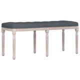 Bench Dark Grey 110x40x49 cm Velvet - Front View