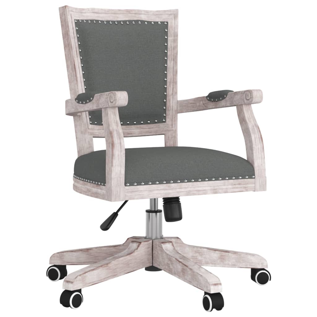 Swivel Office Chair Dark Grey Fabric
