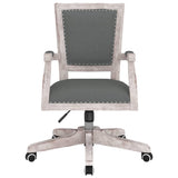 Swivel Office Chair Dark Grey Fabric - Side View