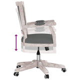 Swivel Office Chair Dark Grey Fabric - Rear View