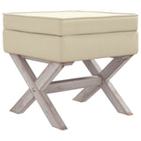 Storage Stool 45x45x49 cm Linen - Front View