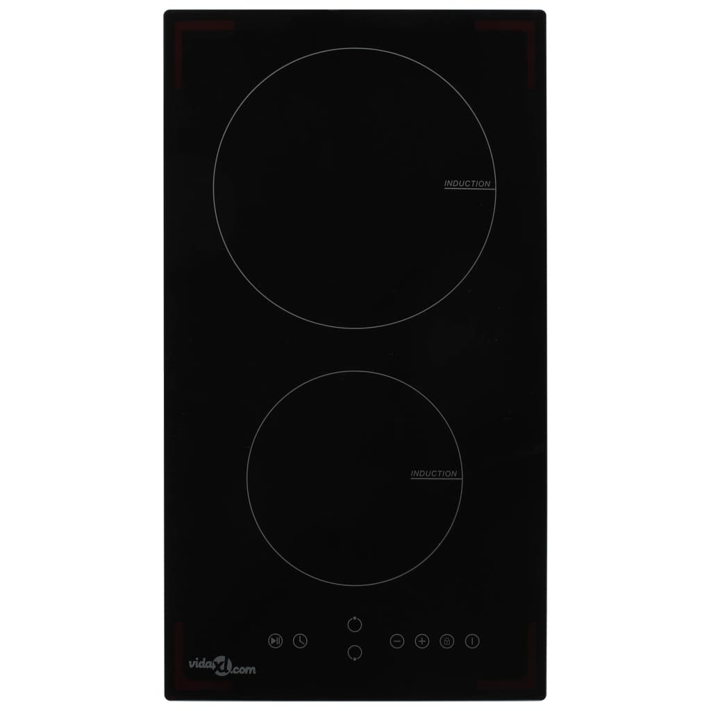 Induction Hob with 2 Burners Touch Control Glass 3500 W