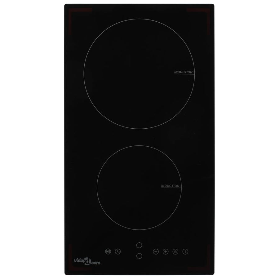Induction Hob with 2 Burners Touch Control Glass 3500 W