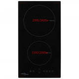 Induction Hob with 2 Burners Touch Control Glass 3500 W