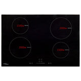 Induction Hob with 4 Burners Touch Control Glass 7000 W