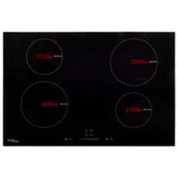 Induction Hob with 4 Burners Touch Control Glass 7000 W - Front View