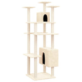 Cat Tree with Sisal Scratching Posts Cream 162 cm