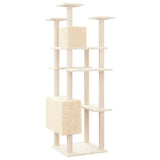 Cat Tree with Sisal Scratching Posts Cream 162 cm
