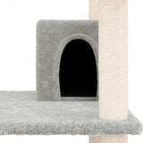 Cat Tree with Sisal Scratching Posts Light Grey 162 cm - Rear View