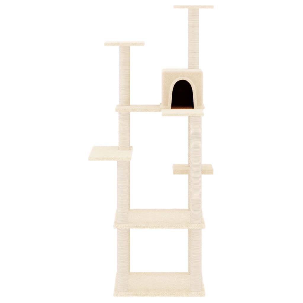 Cat Tree with Sisal Scratching Posts Cream 153 cm