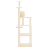 Cat Tree with Sisal Scratching Posts Cream 153 cm