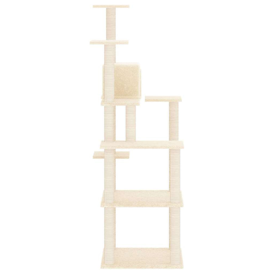 Cat Tree with Sisal Scratching Posts Cream 153 cm