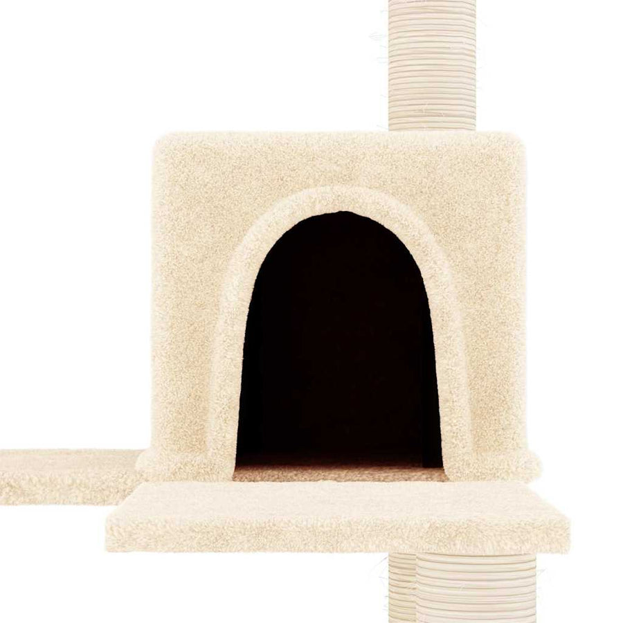 Cat Tree with Sisal Scratching Posts Cream 153 cm