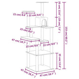 Cat Tree with Sisal Scratching Posts Cream 153 cm