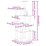 Cat Tree with Sisal Scratching Posts Cream 153 cm