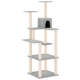 Cat Tree with Sisal Scratching Posts Light Grey 153 cm - Front View