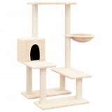 Cat Tree with Sisal Scratching Posts Cream 94.5 cm - Front View