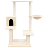 Cat Tree with Sisal Scratching Posts Cream 94.5 cm - Side View
