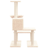 Cat Tree with Sisal Scratching Posts Cream 94.5 cm - Top-Down View