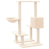 Cat Tree with Sisal Scratching Posts Cream 94.5 cm - 45-Degree Angle