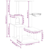 Cat Tree with Sisal Scratching Posts Cream 94.5 cm - Close-Up Angle