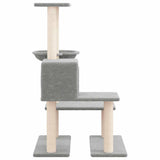Cat Tree with Sisal Scratching Posts Light Grey 94.5 cm - Top-Down View