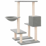 Cat Tree with Sisal Scratching Posts Light Grey 94.5 cm - 45-Degree Angle