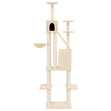 Cat Tree with Sisal Scratching Posts Cream 201 cm