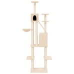 Cat Tree with Sisal Scratching Posts Cream 201 cm