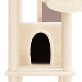 Cat Tree with Sisal Scratching Posts Cream 201 cm - Rear View