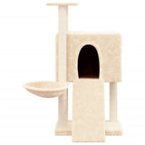 Cat Tree with Sisal Scratching Posts Cream 96 cm - Side View