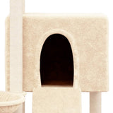 Cat Tree with Sisal Scratching Posts Cream 96 cm - Rear View