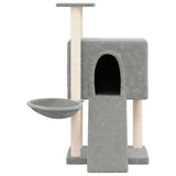Cat Tree with Sisal Scratching Posts Light Grey 96 cm - Side View
