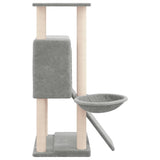 Cat Tree with Sisal Scratching Posts Light Grey 96 cm - Top-Down View