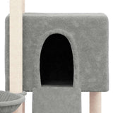 Cat Tree with Sisal Scratching Posts Light Grey 96 cm